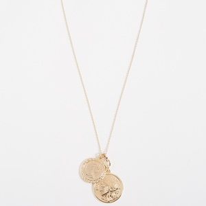 Cloverpost gold coin long necklace